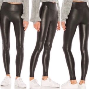 SPANX Faux Leather Leggings in Black Sz 2X